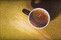 Black full espresso cup viewed from the top Royalty Free Stock Photo