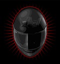 black full face helmet front view Royalty Free Stock Photo