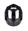 Black full face motorcycle helmet.