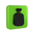 Black Full sack icon isolated on transparent background. Green square button.