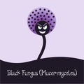 Black Fungus Mucormycetes cartoon vector illustration graphic