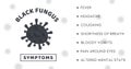Black Fungus Outbreak. Infographic banner with symptoms of Mucormycosis disease. Horizontal card with Black Fungi