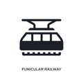 black funicular railway isolated vector icon. simple element illustration from transportation concept vector icons. funicular
