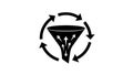 Funnel Icon with Circular Arrows Indicating Process Flow cycle Royalty Free Stock Photo