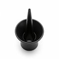 Black Funnel Shaped Object on White Background Royalty Free Stock Photo