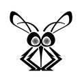 Black funny mosquito silhouette icon