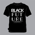 Black future urban street typography tee shirt graphic, printed design vector illustration