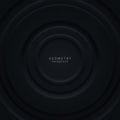 Black futuristic circle background in neomorphism style. Geometric round empty pattern. Abstract circular modern