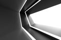Black Futuristic Interior Background. Minimal Building Construct