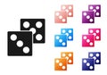 Black Game dice icon isolated on white background. Casino gambling. Set icons colorful. Vector Royalty Free Stock Photo