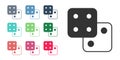 Black Game dice icon isolated on white background. Casino gambling. Set icons colorful. Vector Royalty Free Stock Photo