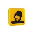 Black Game thimbles icon isolated on transparent background. Ball and glass. Chance and fortune concept. Yellow square