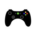 Black gamepad icon on white background. Wireless video game console. Vector isolated joystick in flat style Royalty Free Stock Photo