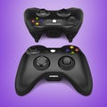 Black gamepads on gradient background 3d