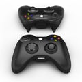 Black gamepads isolated on white background 3d