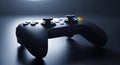 Black Gaming Controller with Colorful Buttons on Dark Surface Royalty Free Stock Photo