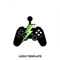 Black gaming controller logo featuring classic design elements like buttons and Royalty Free Stock Photo