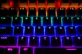 Black Keyboard With Rainbow Led Lights Royalty Free Stock Photo