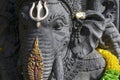 Black Ganesha stone statue