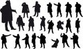 Black gangster silhouette Royalty Free Stock Photo