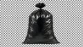 Black Garbage Bag on Checkered Background Royalty Free Stock Photo