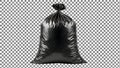 Black Garbage Bag on Checkered Background Royalty Free Stock Photo