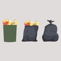 Black garbage bag open. sack Rubbish trash box