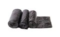 Black garbage bag packages