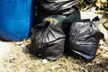 Black garbage bag plastic outdoor