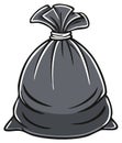 Black garbage bag vector illustration graphic icon for waste collection and disposal Royalty Free Stock Photo
