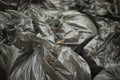 Black garbage bags. Cleaning on street. Waste bags. Black plastic Royalty Free Stock Photo