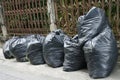 Black garbage bags Royalty Free Stock Photo