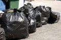 Black garbage bags Royalty Free Stock Photo