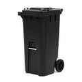 Black garbage bin isolated on white background Royalty Free Stock Photo