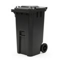 Black garbage bin isolated on white background Royalty Free Stock Photo