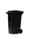 Black garbage bin on white background Royalty Free Stock Photo