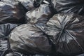 Black garbage plastic bag, clean and recycle bin Royalty Free Stock Photo