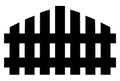 Black garden fence wooden door silhouette symbol balcony defense art Royalty Free Stock Photo