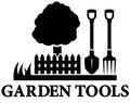 Black garden landscaping icon