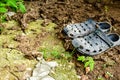 Black garden shoes of crocs style Royalty Free Stock Photo