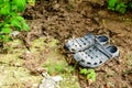 Black garden shoes of crocs style Royalty Free Stock Photo