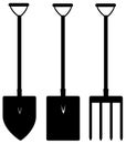 Black gardening tools