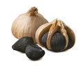 Black garlic isolated on white background Royalty Free Stock Photo