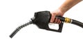 Black gas pump nozzle with hand