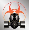 Black gas vector mask with biohazard symbol Royalty Free Stock Photo