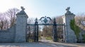 Big Black Gates of the Loch of skene castle Royalty Free Stock Photo