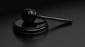 A black gavel resting on a smooth surface, symbolizing authority in legal contexts Royalty Free Stock Photo