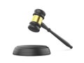 Black gavel and round sound block