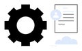 Gear Mechanism with User Profile Document and Cloud Concept for Workflow Organization Royalty Free Stock Photo