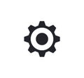 Black gear icon. Symbol of rational cooperation